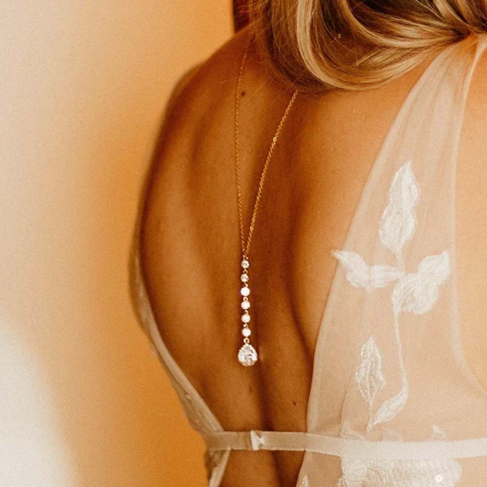 Body Jewelry Hot - Stonefans Drop Back Chain Naszyjnik Elegancki