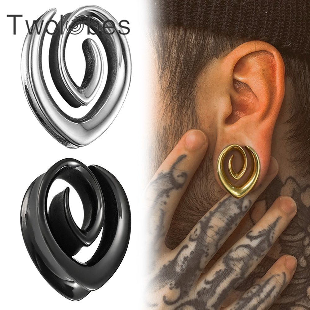 Body Jewelry Gauges - Twolobes 2 szt. Spiralne proste zatyczki