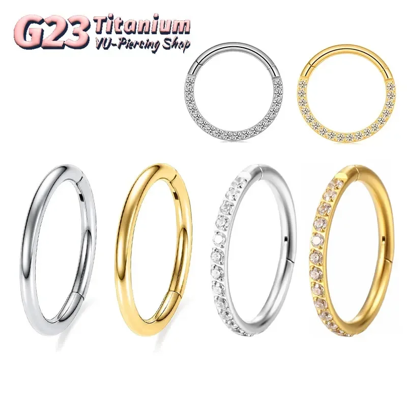 Septum Clicker Ring - G23 Tytanowy pierścień do nosa 14G