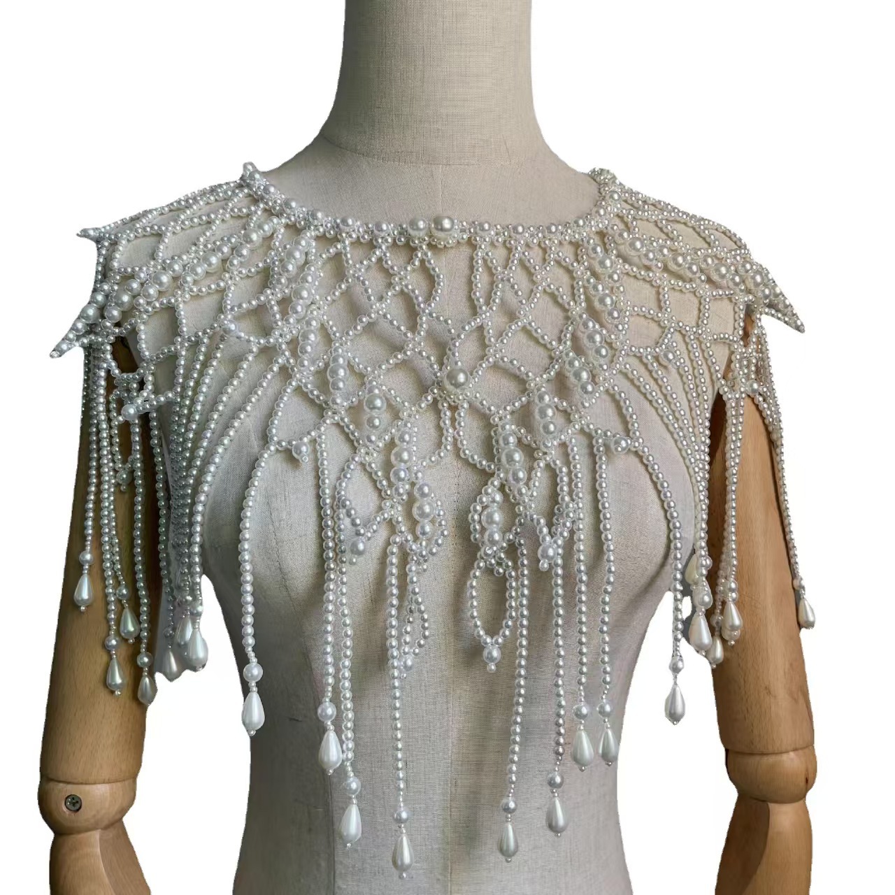 Body Jewelry Vest - Kamizelka-szal w stylu wiktoriańskim z koralikami,