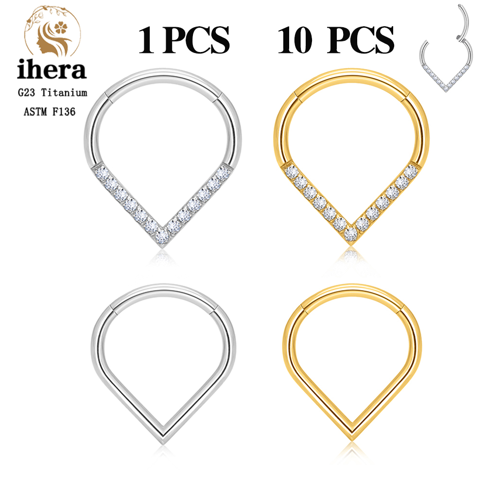Septum Clicker Ring - G23 Titanium F136 Water Drop Nose