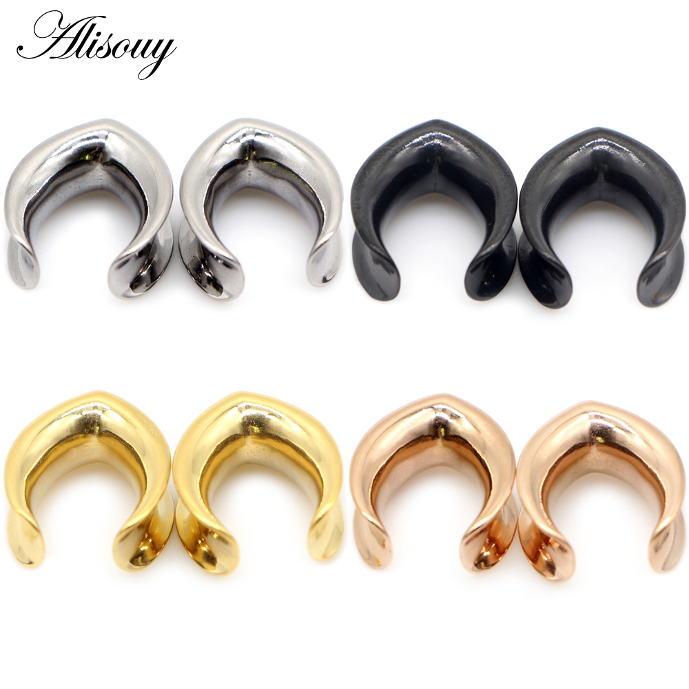 Body Jewelry Gauges - Alisouy 2 szt. 6mm-30mm Błyszczące kolczyki