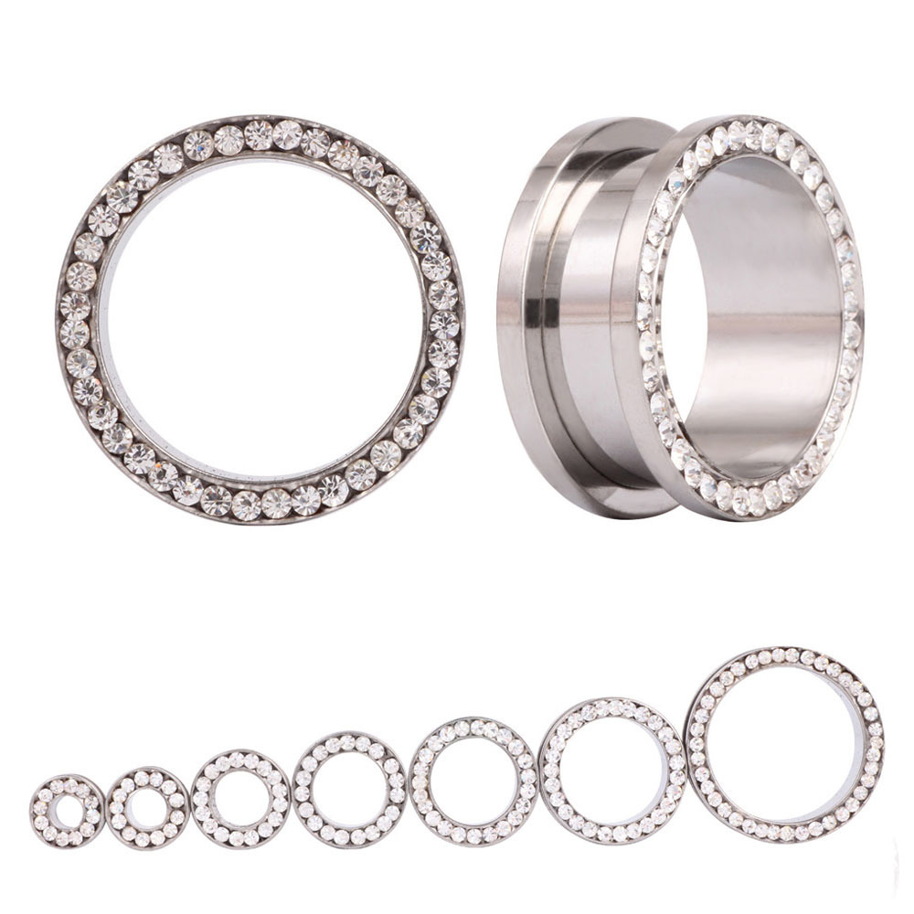 Body Jewelry Gauges - 2 szt./lot Kryształowe tunele do uszu