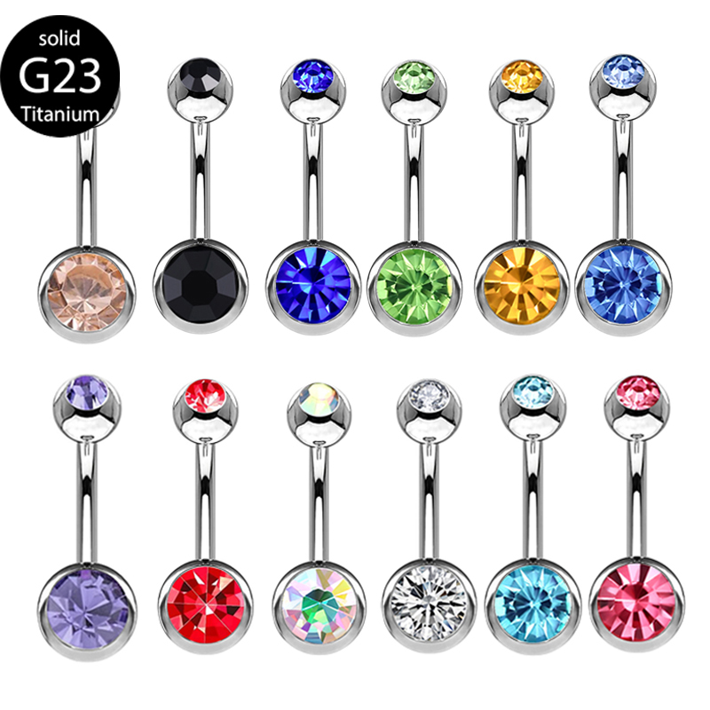 Body Jewelry Quality - G23 tytanowy podwójny klejnot pierścionki na