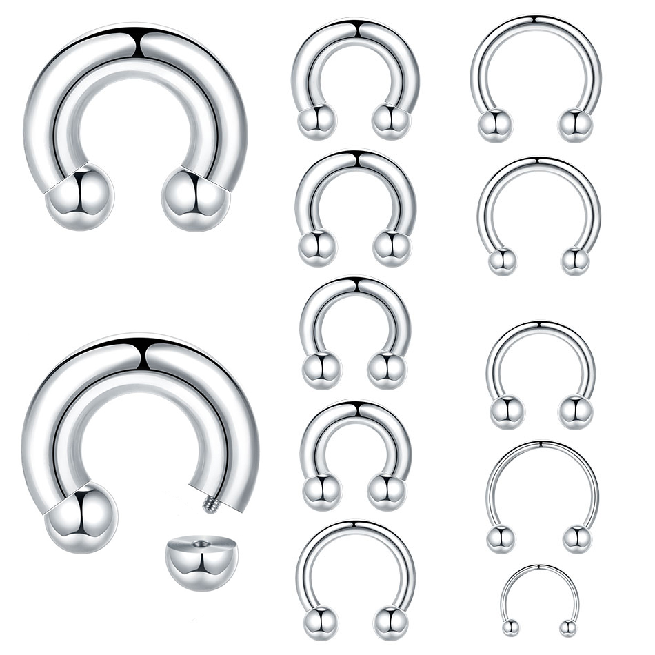 Body Jewelry Gauges - 1 szt. 18G-00G Pierścień podkowy ze