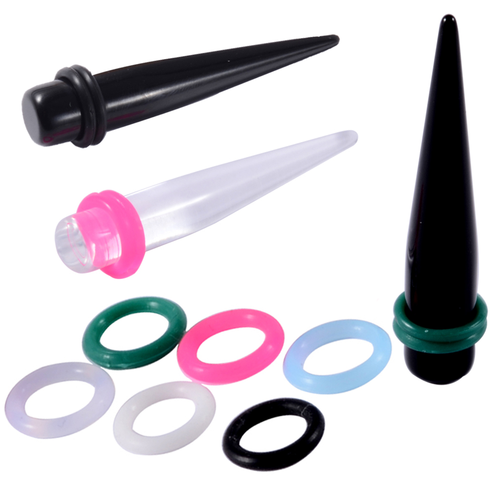 Body Jewelry Gauges - 20 sztuk 1mm-22mm gumowe ucha stożek