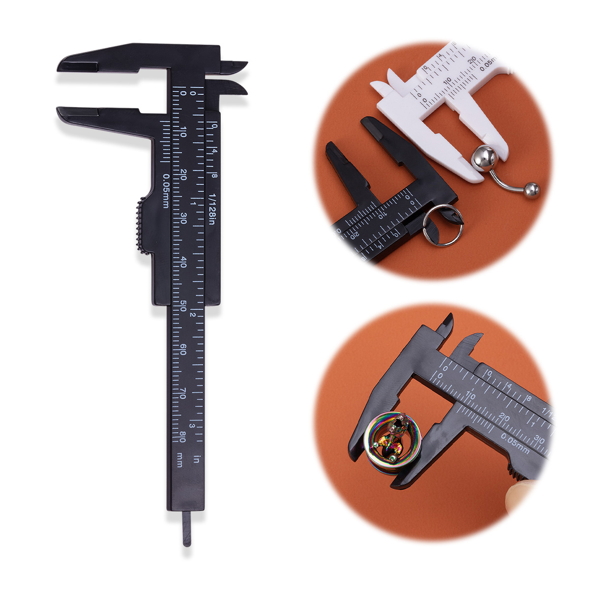 Body Jewelry Gauges - 0-80mm przesuwany suwmiarka z tworzywa sztucznego