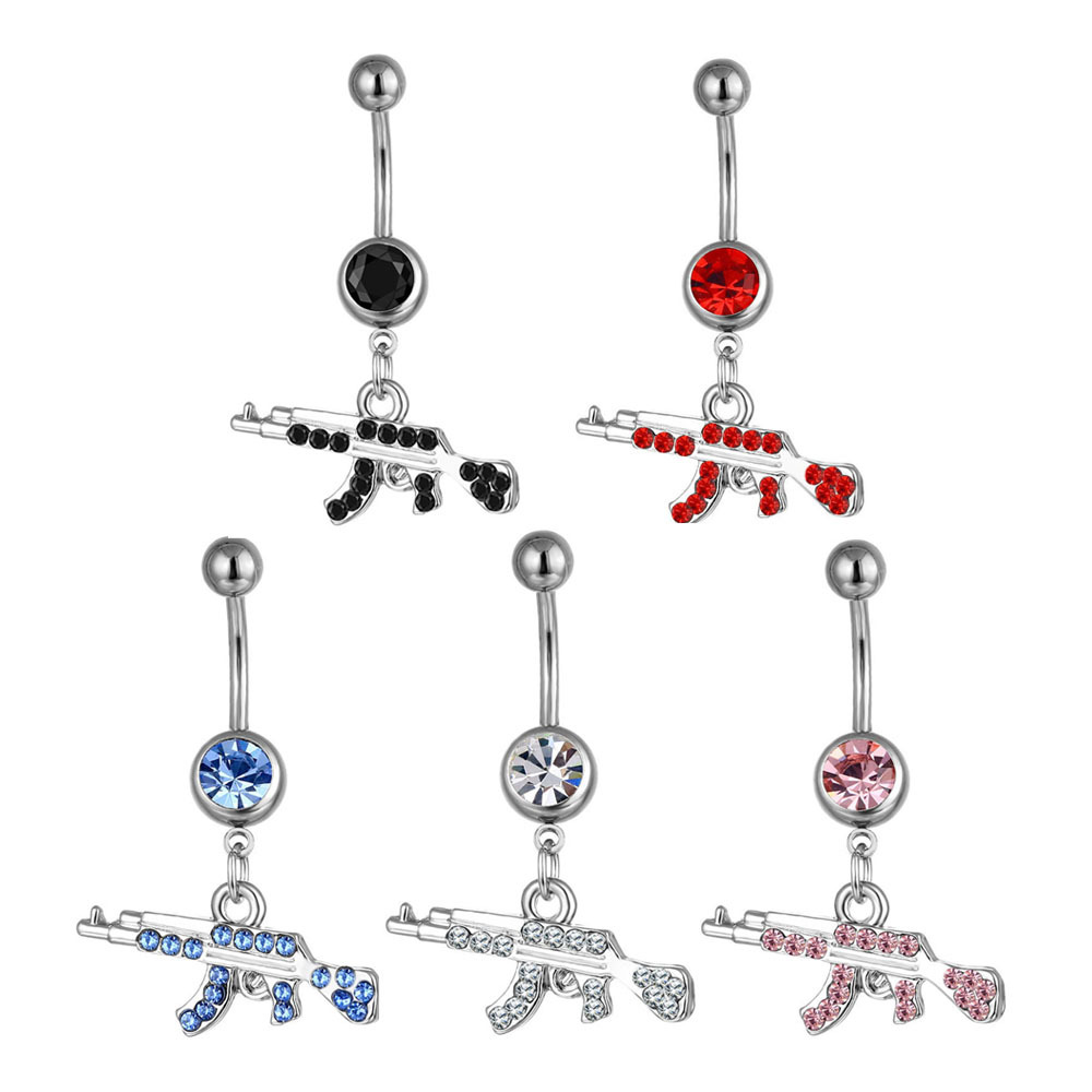 Pistolet wisiorek kolczyki w p – Body Jewelry Rhinestone recenzja i cena