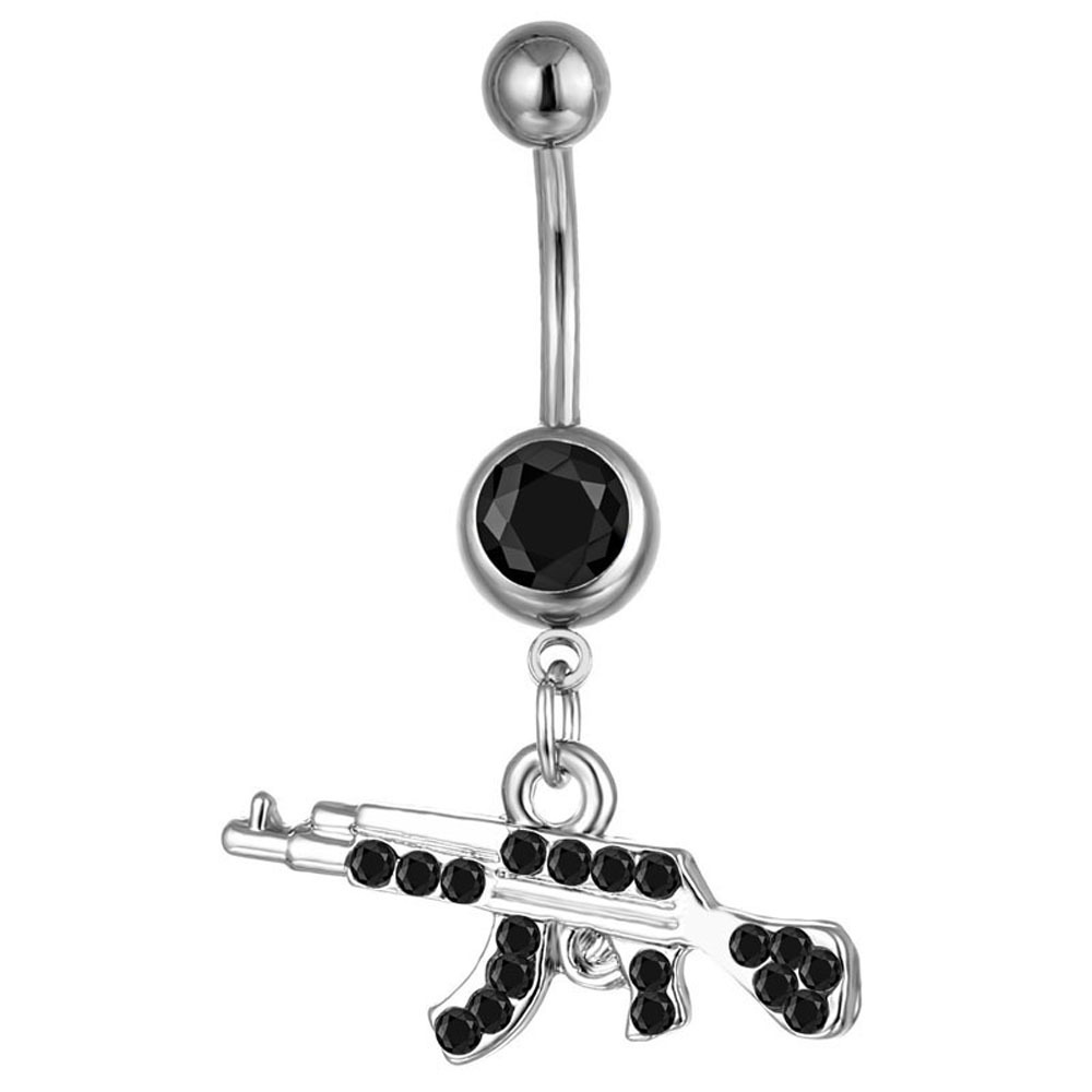 Pistolet wisiorek kolczyki w p – Body Jewelry Rhinestone recenzja i cena