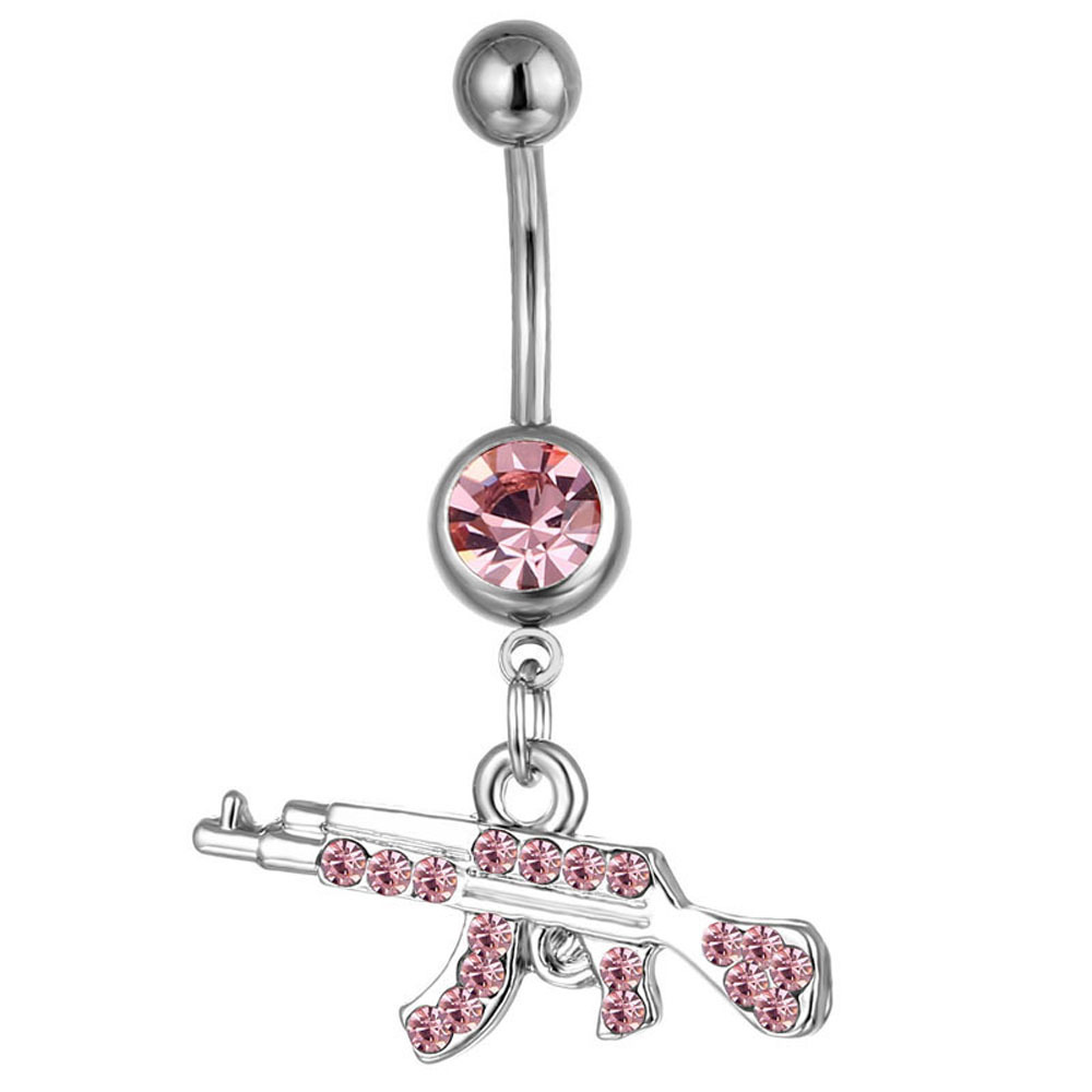 Pistolet wisiorek kolczyki w p – Body Jewelry Rhinestone recenzja i cena