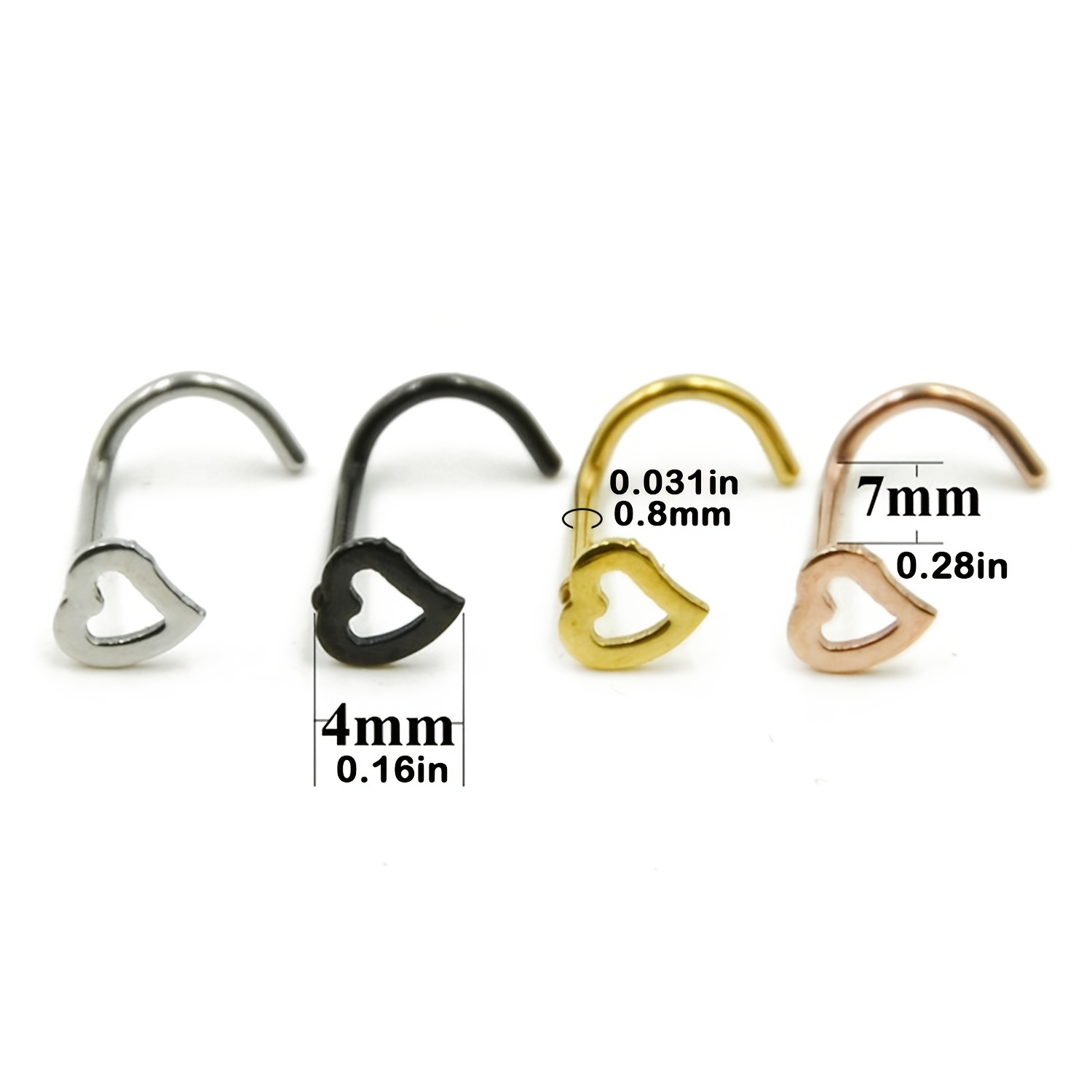 5szt Hollow Heart Nose Stud Se – Nostril Screw Pin recenzja i cena