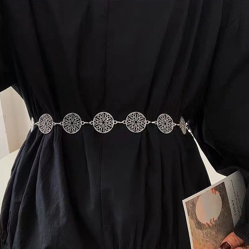 Elegancki Okrągły Metalowy Pas – Body Jewelry Dress recenzja i cena