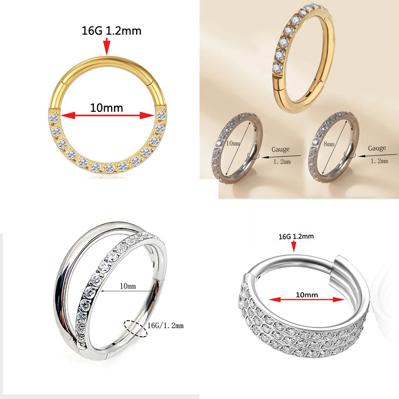F136 Titanium 16G Hinged Segme – Septum Clicker Ring recenzja i cena