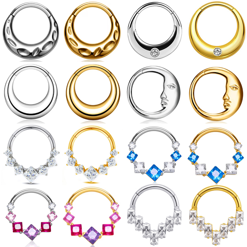 1 szt. Tytanowy kolczyk do nos – Septum Clicker Ring recenzja i cena