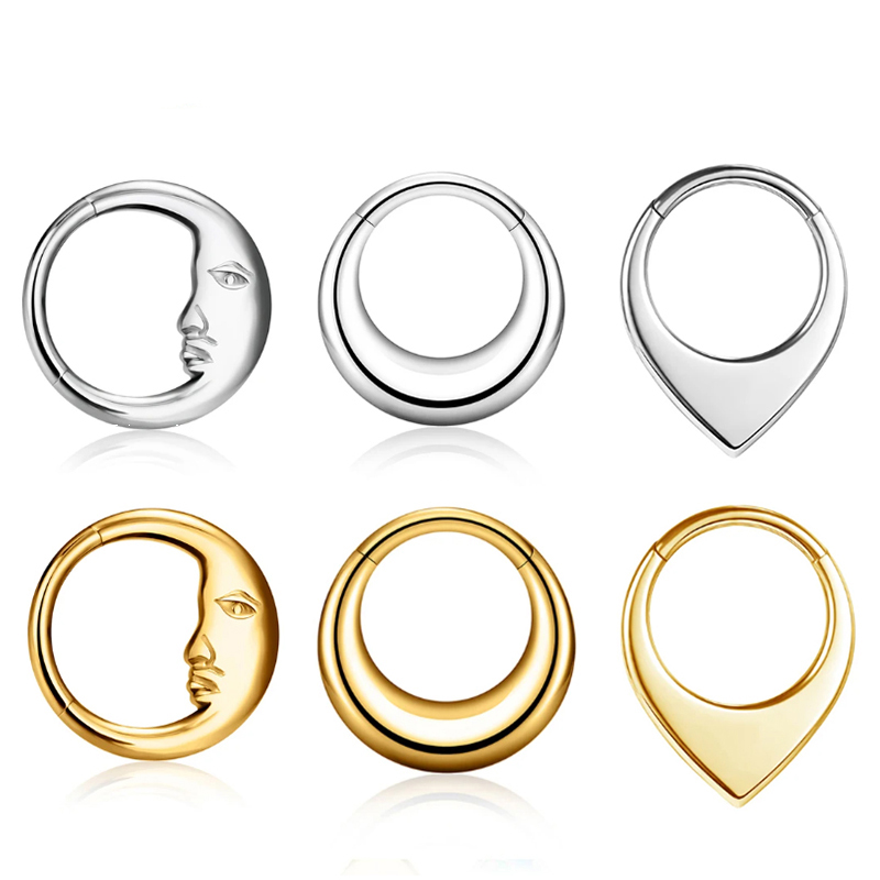 1 szt. Tytanowy kolczyk do nos – Septum Clicker Ring recenzja i cena