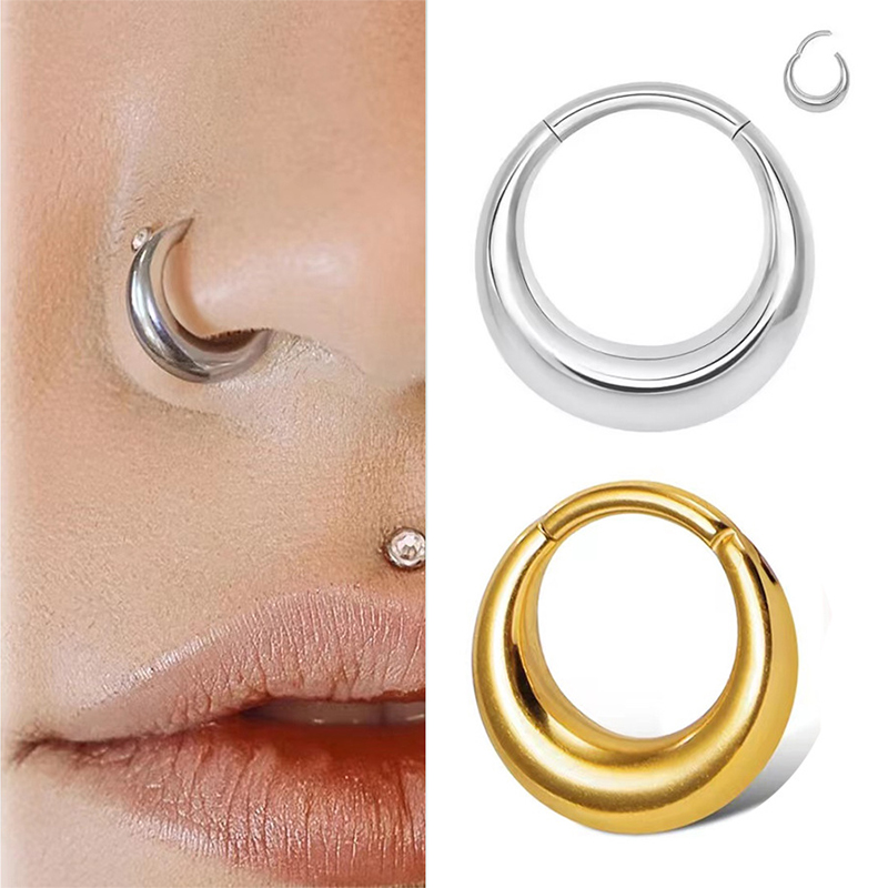 1 szt. Tytanowy kolczyk do nos – Septum Clicker Ring recenzja i cena