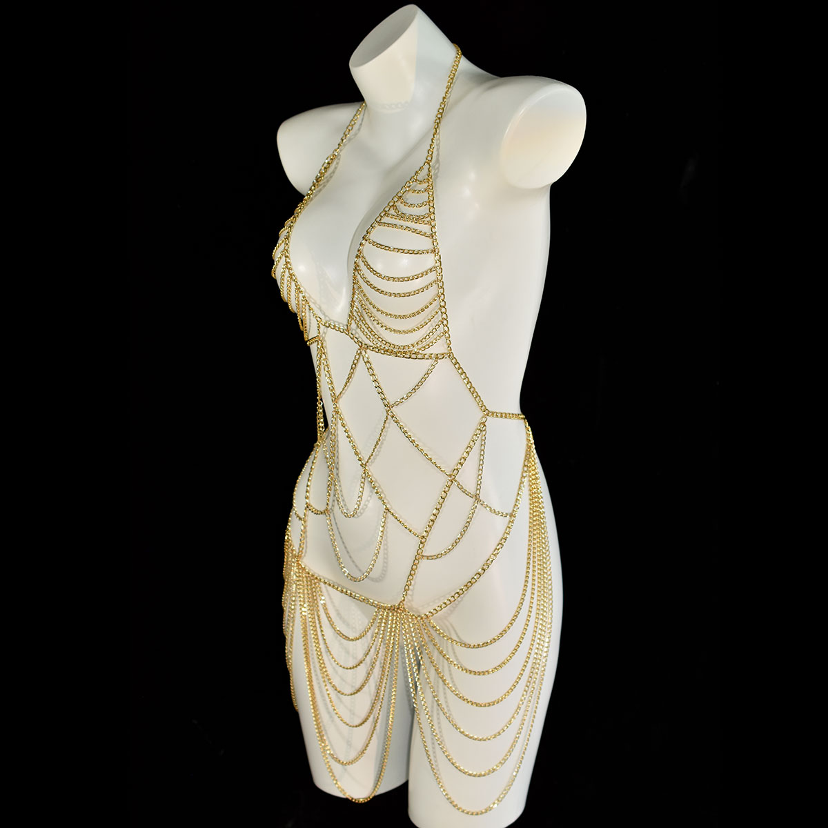 Sukienka z długimi metalowymi  – Body Jewelry Dress recenzja i cena