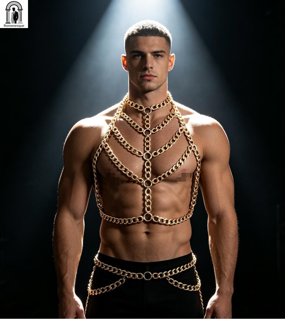 Męski srebrny gruby łańcuchowy – Body Jewelry Vest recenzja i cena