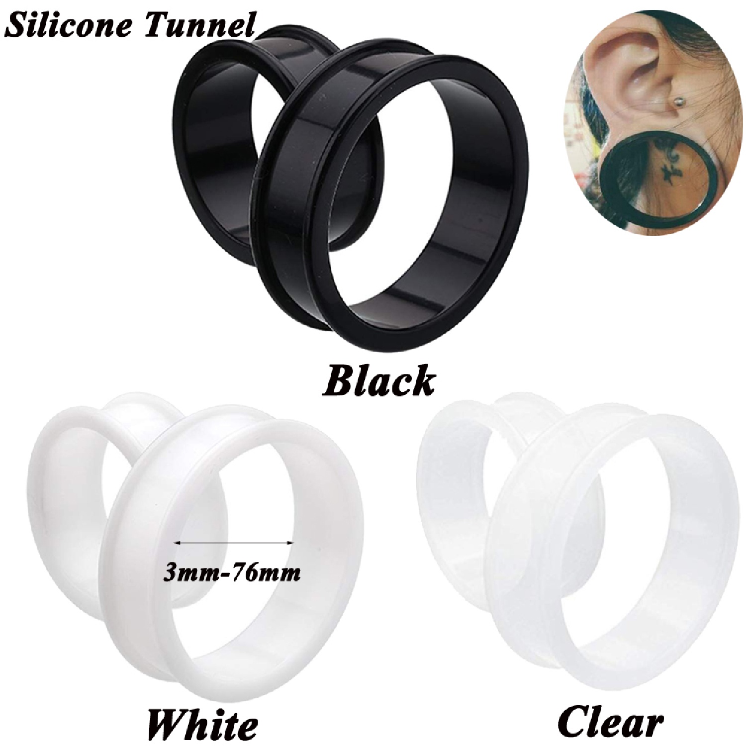 2 sztuk Supersize Elastyczny s – Body Jewelry Gauges recenzja i cena