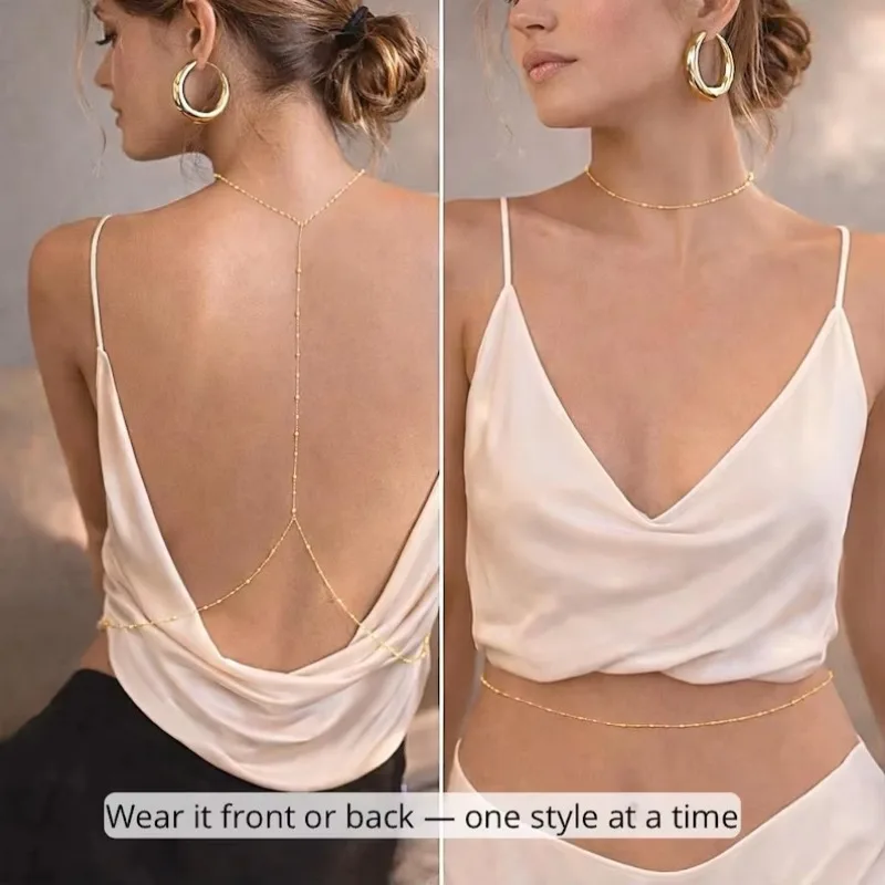 Delikatny wielowarstwowy łańcu – Body Jewelry For Backless Dress recenzja i cena