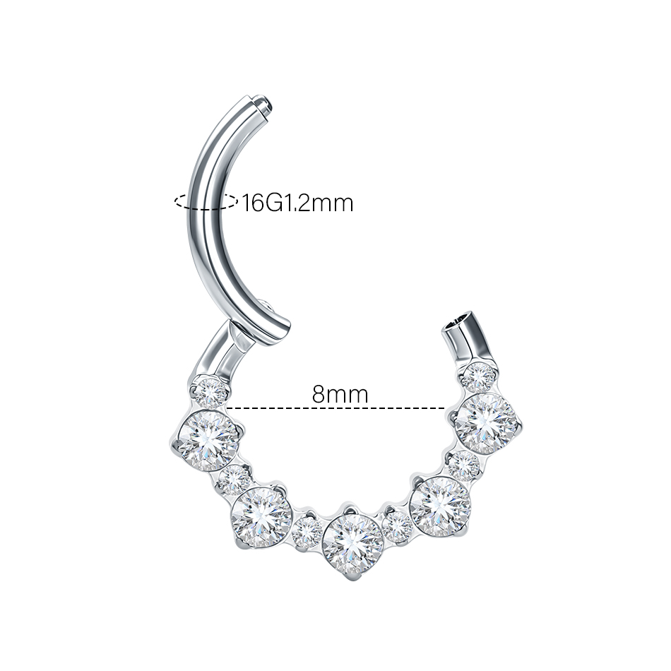 5 szt. Tytanowe Cyrkonowe Pier – Septum Clicker Ring recenzja i cena