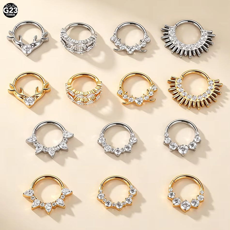 5 szt. Tytanowe Cyrkonowe Pier – Septum Clicker Ring recenzja i cena