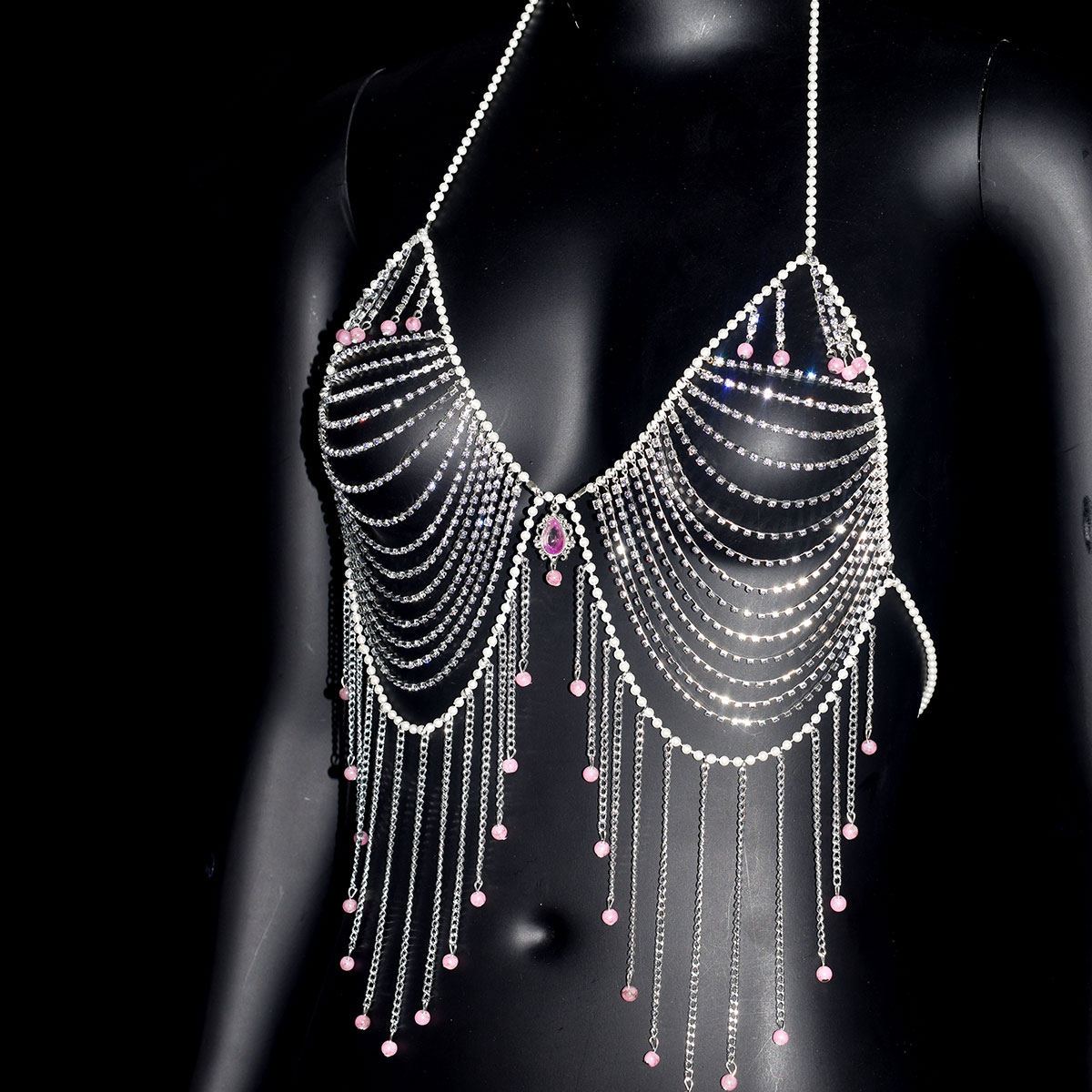 Stylowy biustonosz z dżetami,  – Body Jewelry Dress recenzja i cena