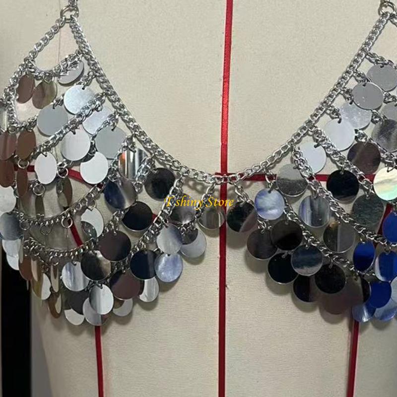 N58F Świąteczne cekiny kamizel – Body Jewelry Vest recenzja i cena