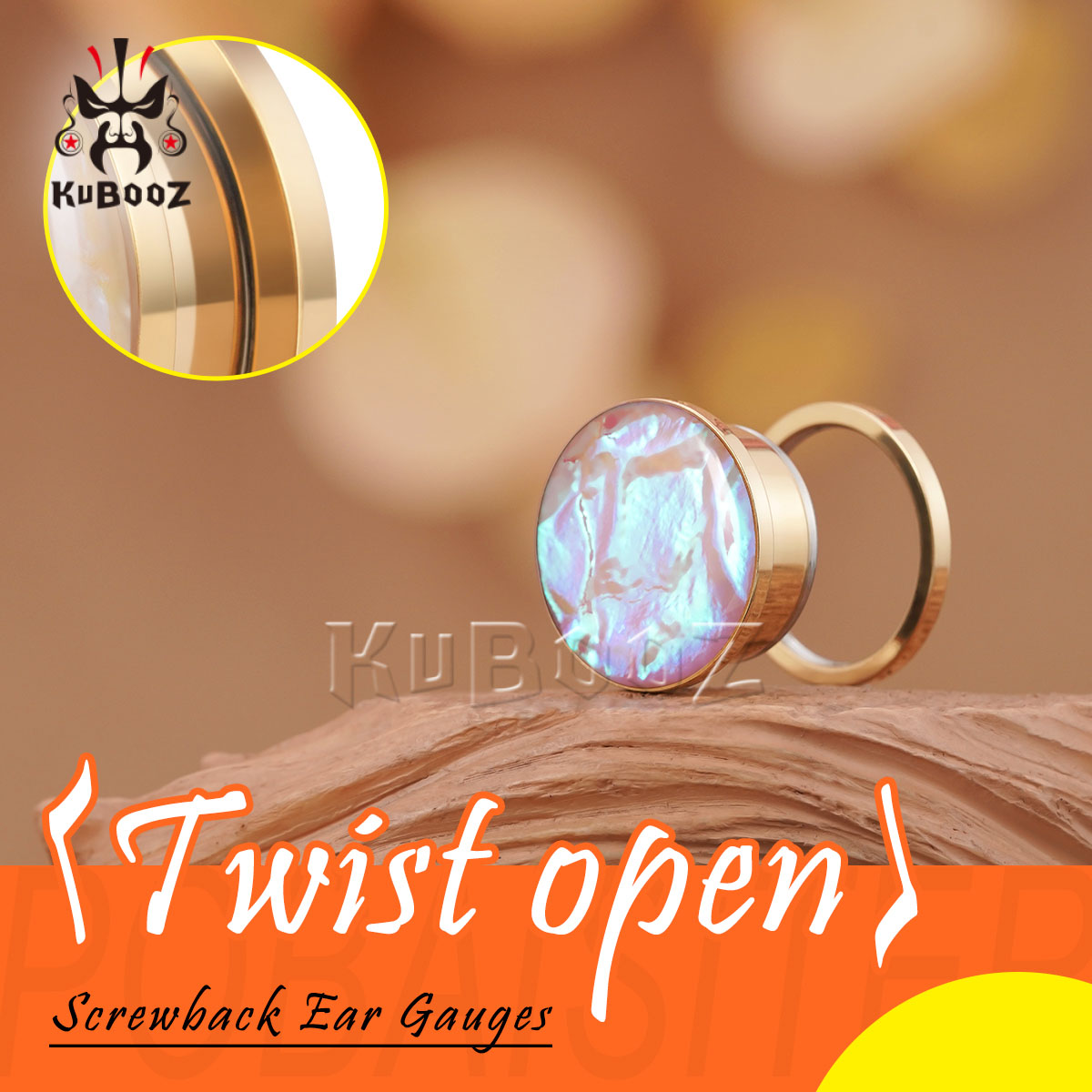 KUBOOZ Pozłacane tunelowe plug – Body Jewelry Gauges recenzja i cena